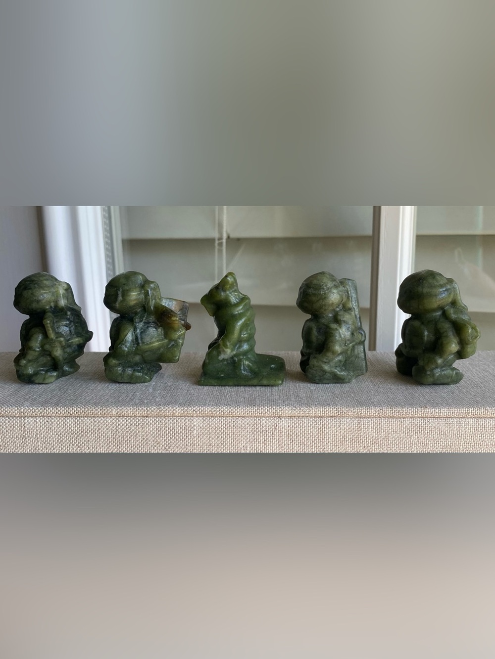 Cowabunga! 🐢 Carved Jade Teenage Mutant Ninja Turtles Complete 5-Piece Set - Picture 6 of 11